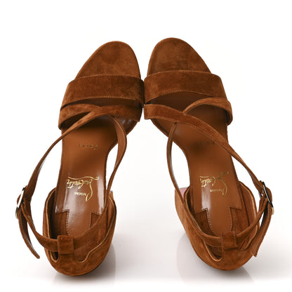 Christian Louboutin Suede Movida 130 Platform Sandals 38 Foxy 2 of 7