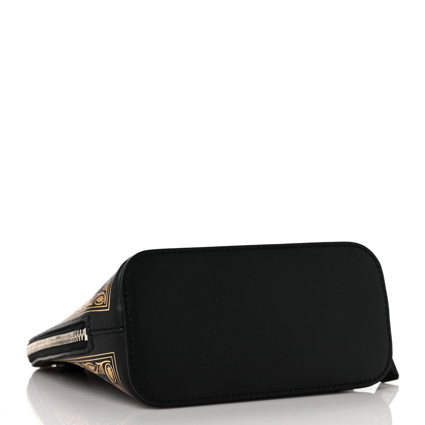 X SEGA Calfskin GUCCY Stars Mini Dome Shoulder Bag Black Gold