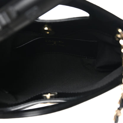 Chanel Shiny Crumpled Calfskin Quilted Nano 31 Shopping Bag Black 5 of 12