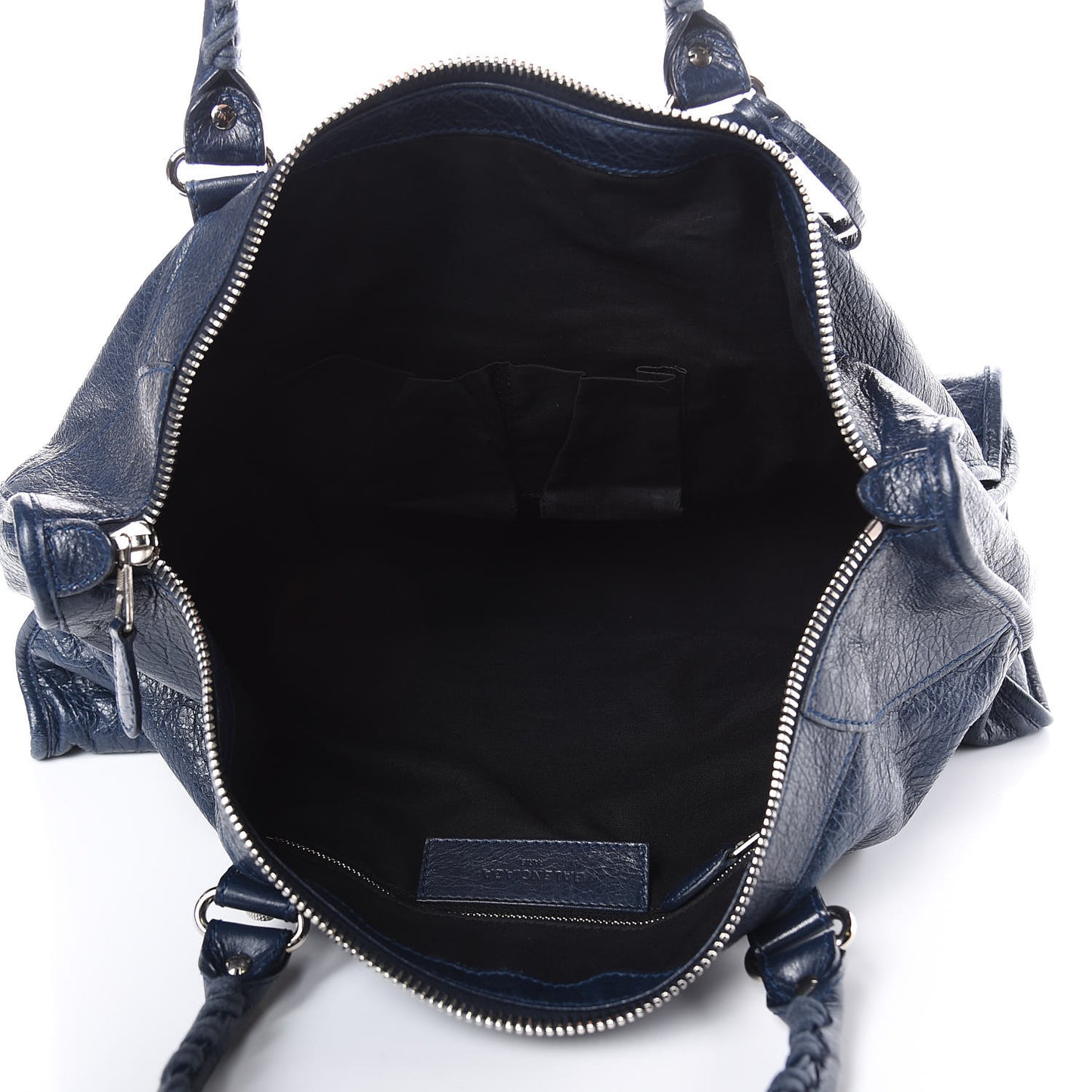 Agneau Giant 12 Silver Hardware Work Bleu Obscur