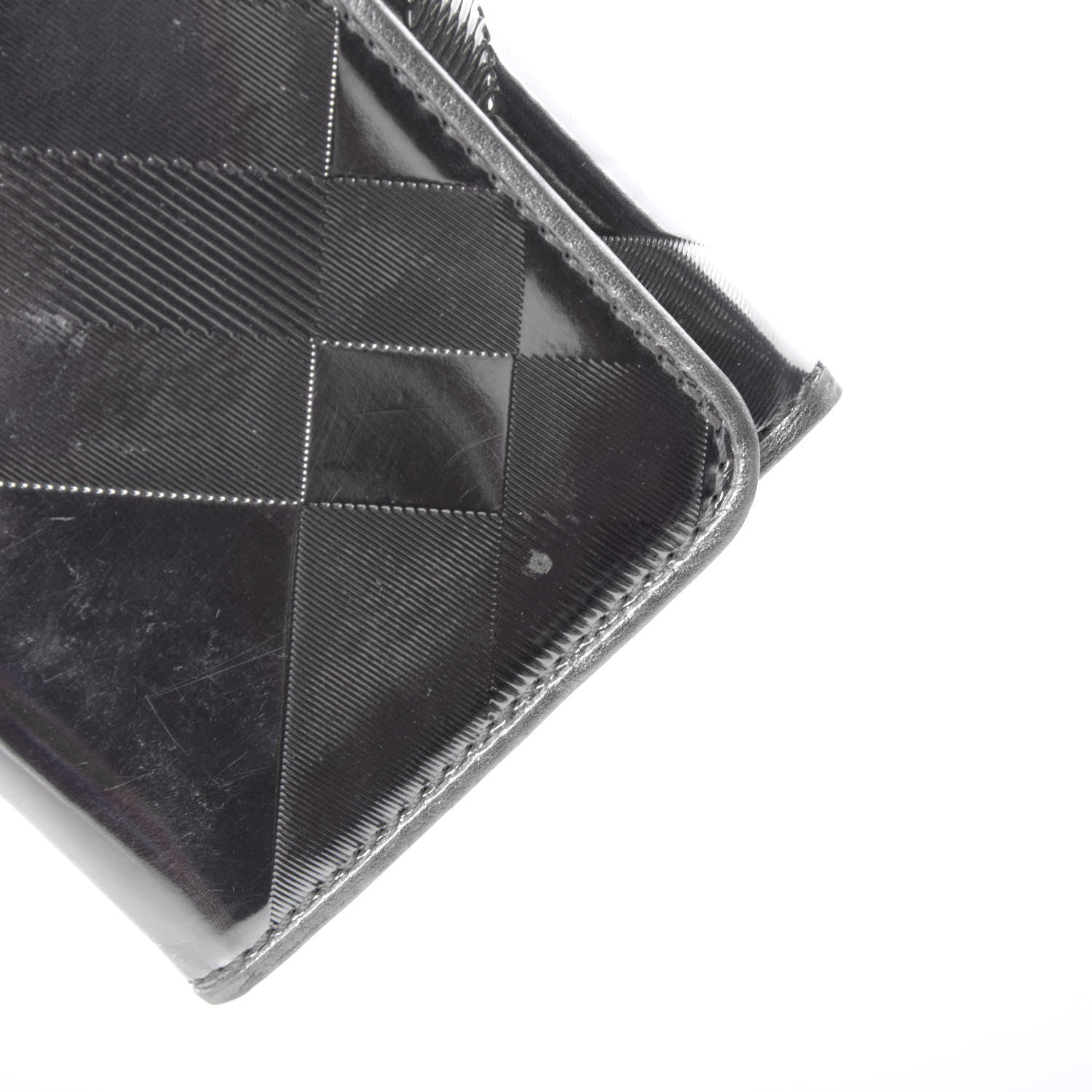 Burberry Metallic Calfskin Check Embossed Continental Wallet Silver 13 of 13