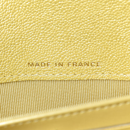 Chanel Iridescent Caviar Quilted Long Gusset Flap Wallet Yellow 7 of 9