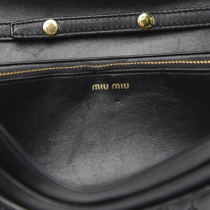 Miu Miu Nappa Matelasse Wallet On Chain Black 6 of 13