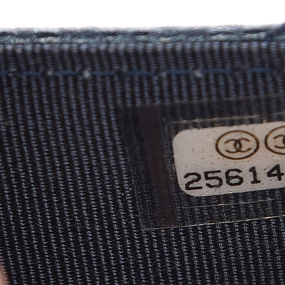 Chanel Metallic Caviar Quilted Flap Card Holder Dark Blue 8 of 11