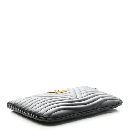 Louis Vuitton Calfskin New Wave Zipped Pochette Black 4 of 6