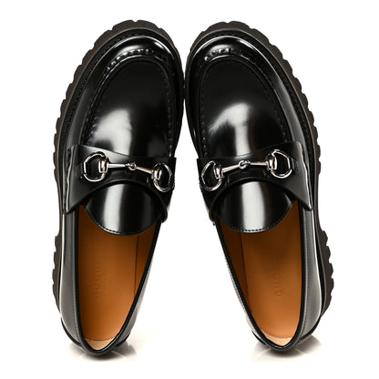Gucci Cordovan Lux Womens Horsebit 45mm Platform Loafers 37.5 Black 2 of 11