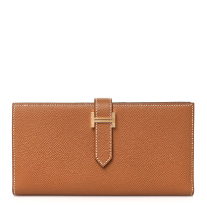Hermes Epsom Bearn Gusset Wallet Gold 1 of 9