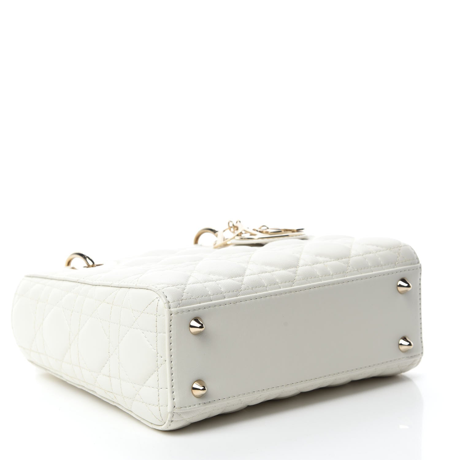 Christian Dior Lambskin Cannage Small My ABCDior Lady Dior White 4 of 12