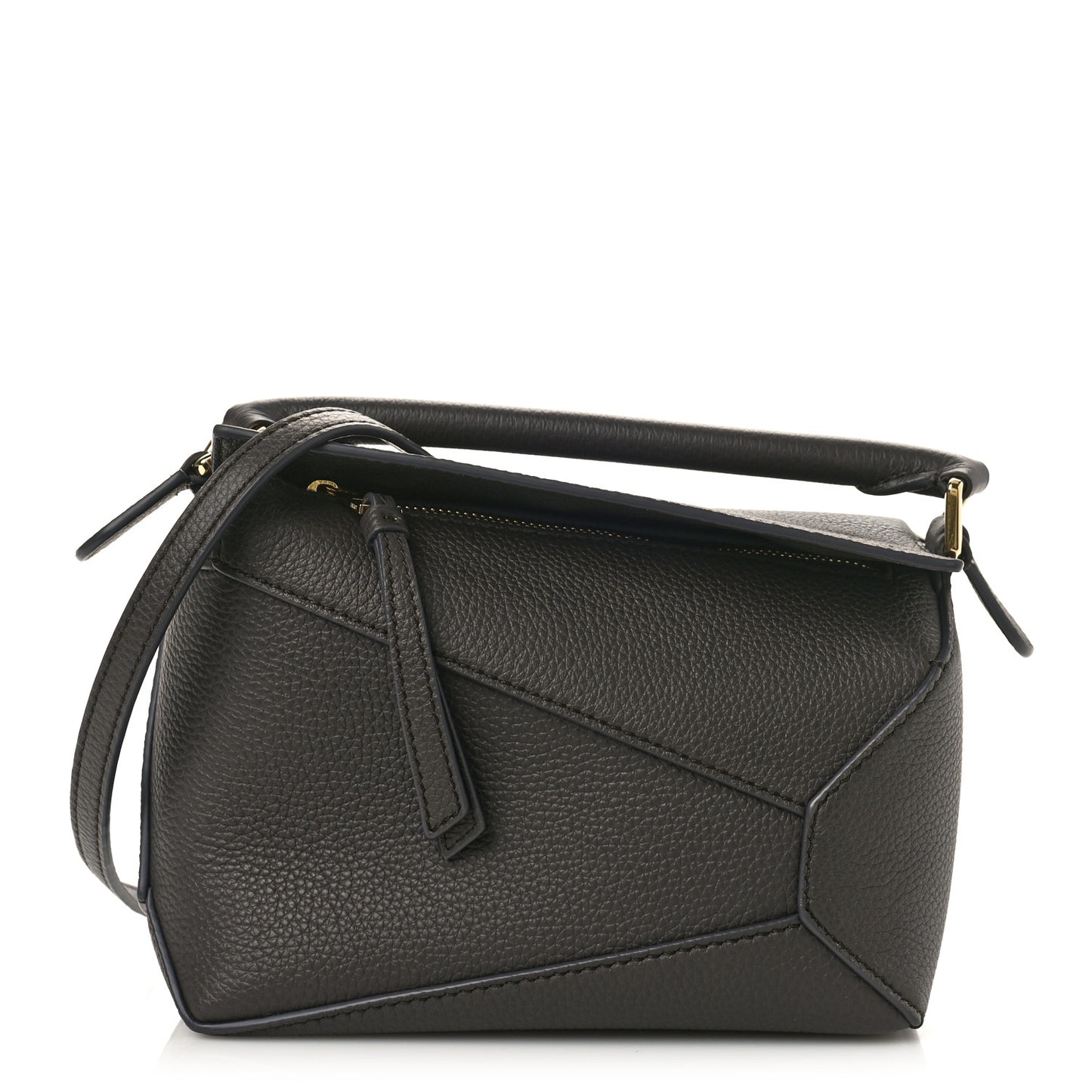 Calfskin Mini Puzzle Edge Bag Dark Grey