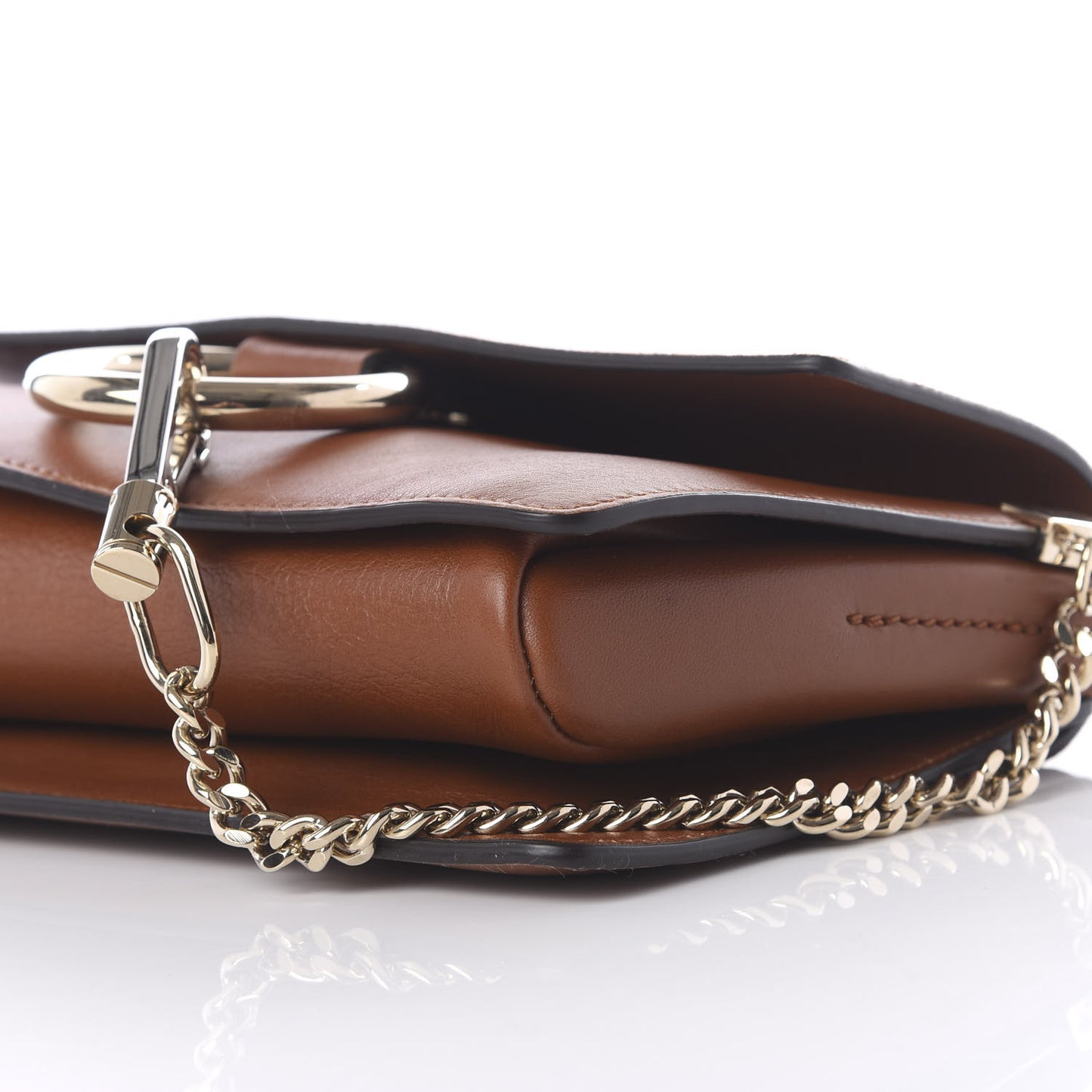 Suede Calfskin Small Faye Shoulder Bag Tobacco