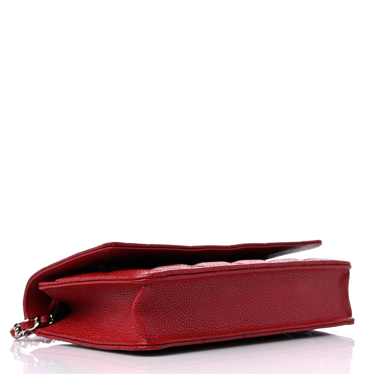 Chanel Caviar Quilted Wallet on Chain WOC Dark Red 5 of 14