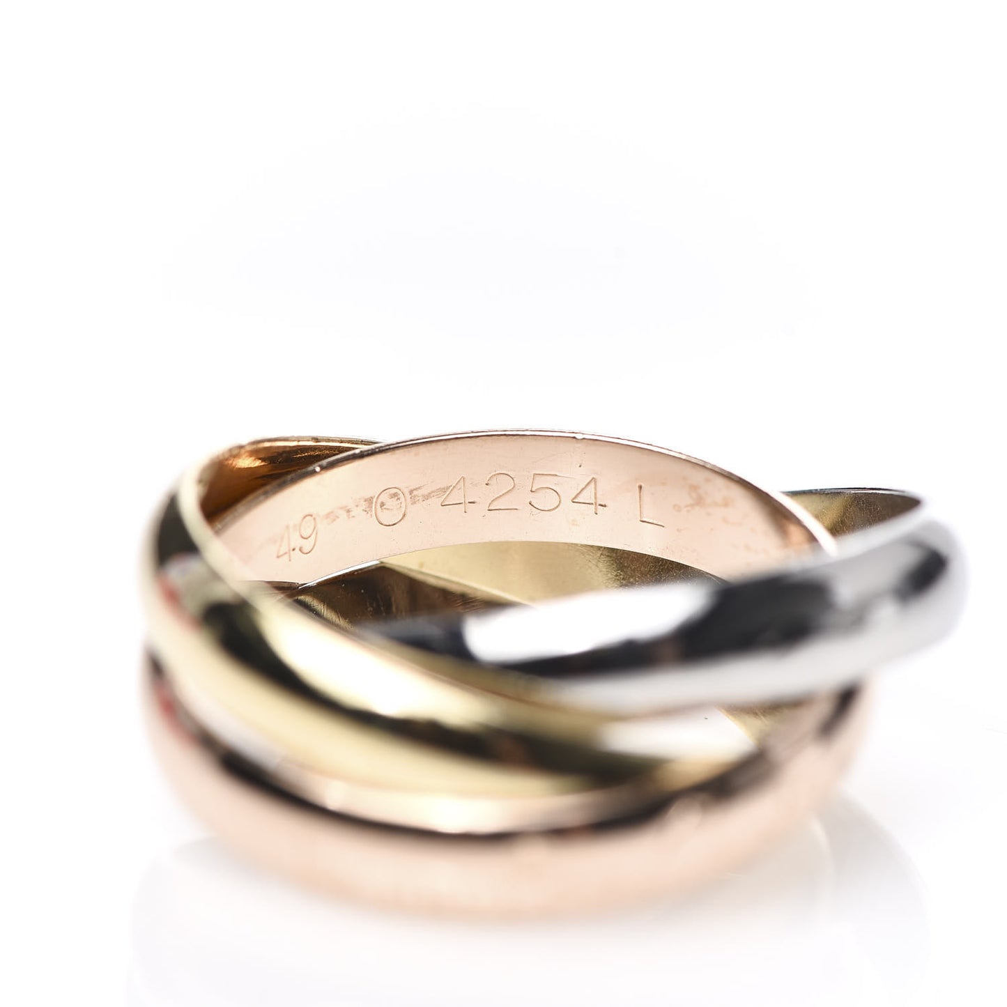 18K Pink Yellow White Gold Classic Les Must De Trinity Ring 49 4.75