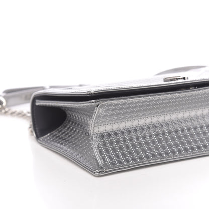Christian Dior Metallic Patent Micro-Cannage Medium Diorama Flap Bag Silver 7 of 11