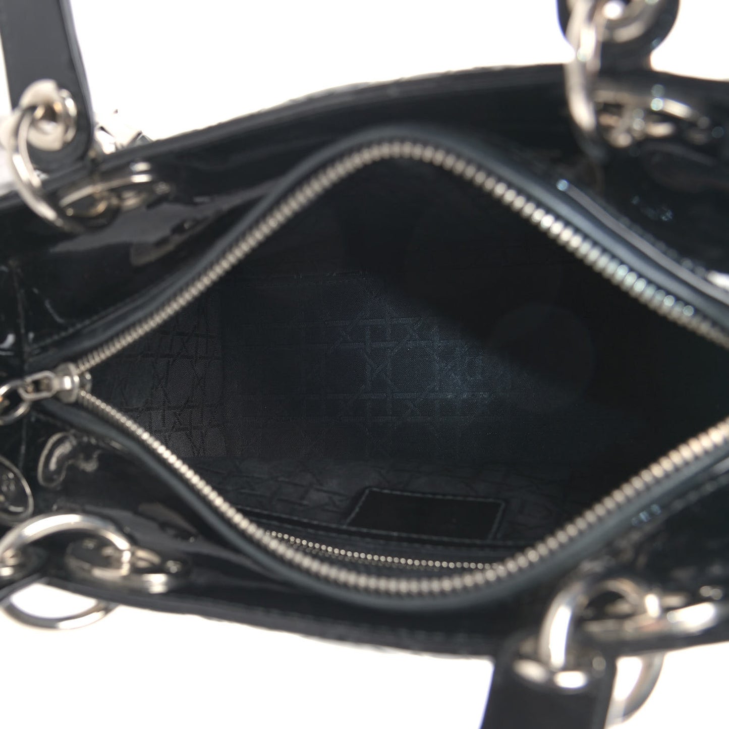 Patent Cannage Medium Lady Dior Black