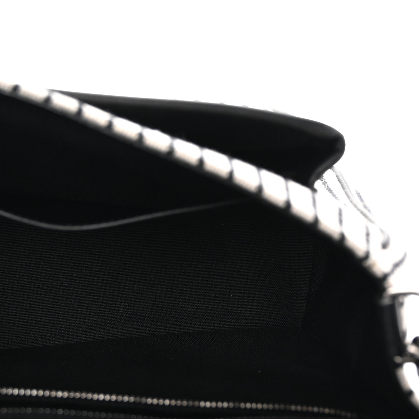 Cotton Canvas Striped Vintage Calfskin Monogram Medium Niki Chain Satchel Grey Cream Black