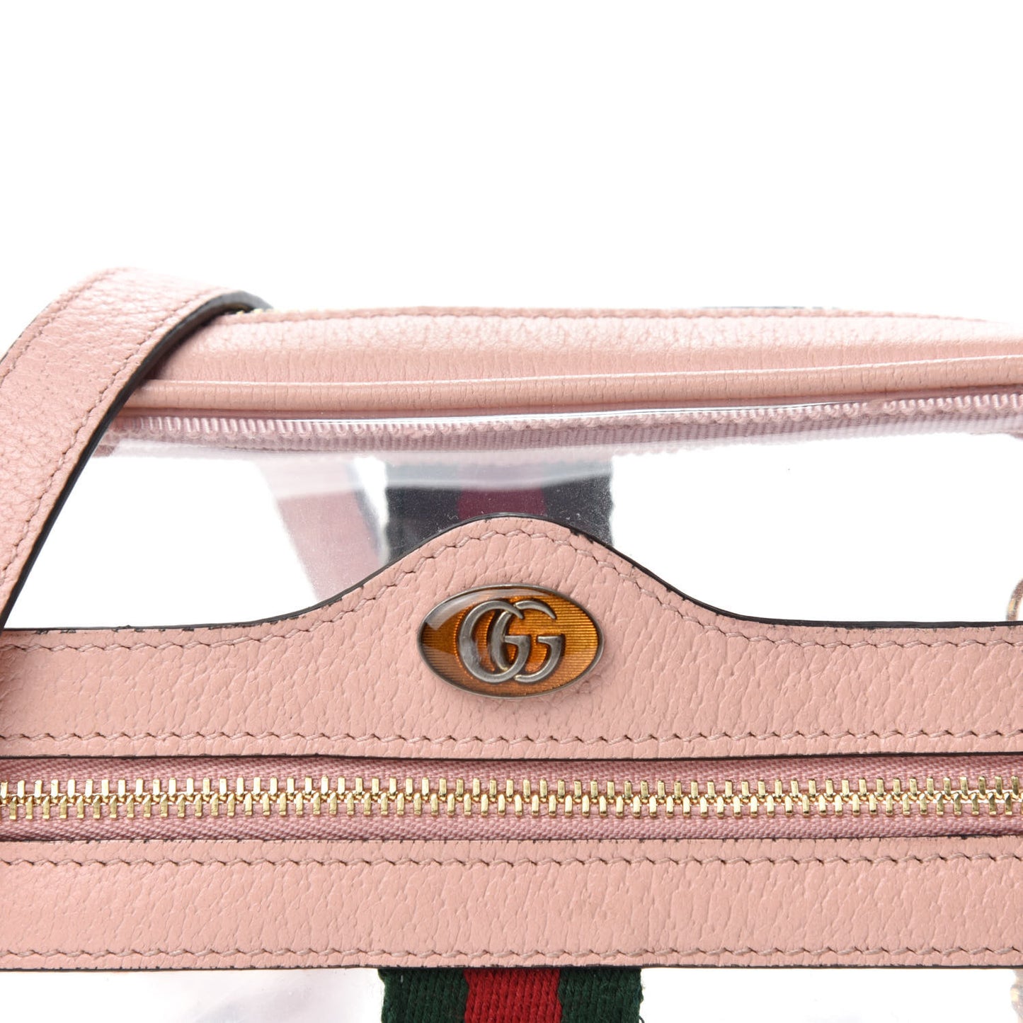 Vinyl Web Mini Ophidia Transparent Shoulder Bag Perfect Pink