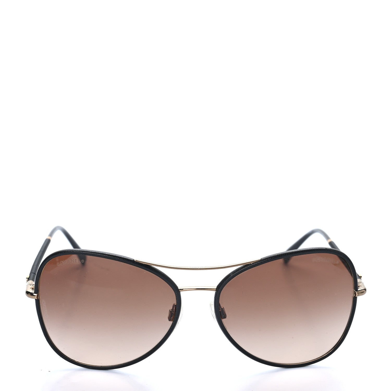 Chanel Metal Lambskin Pilot Fall Sunglasses 4227-Q Black 2 of 8