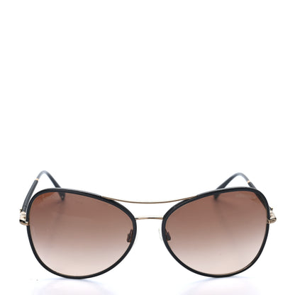 Chanel Metal Lambskin Pilot Fall Sunglasses 4227-Q Black 2 of 8