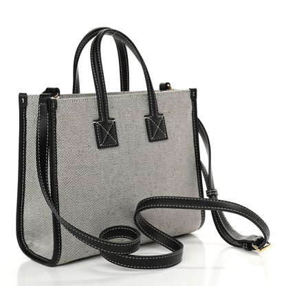 Burberry Canvas Smooth Calfskin Mini Two Tone Freya Tote Black 3 of 9