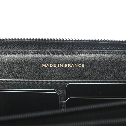 Chanel Caviar Chevron Quilted Zip Around Boy Wallet Black 7 of 8