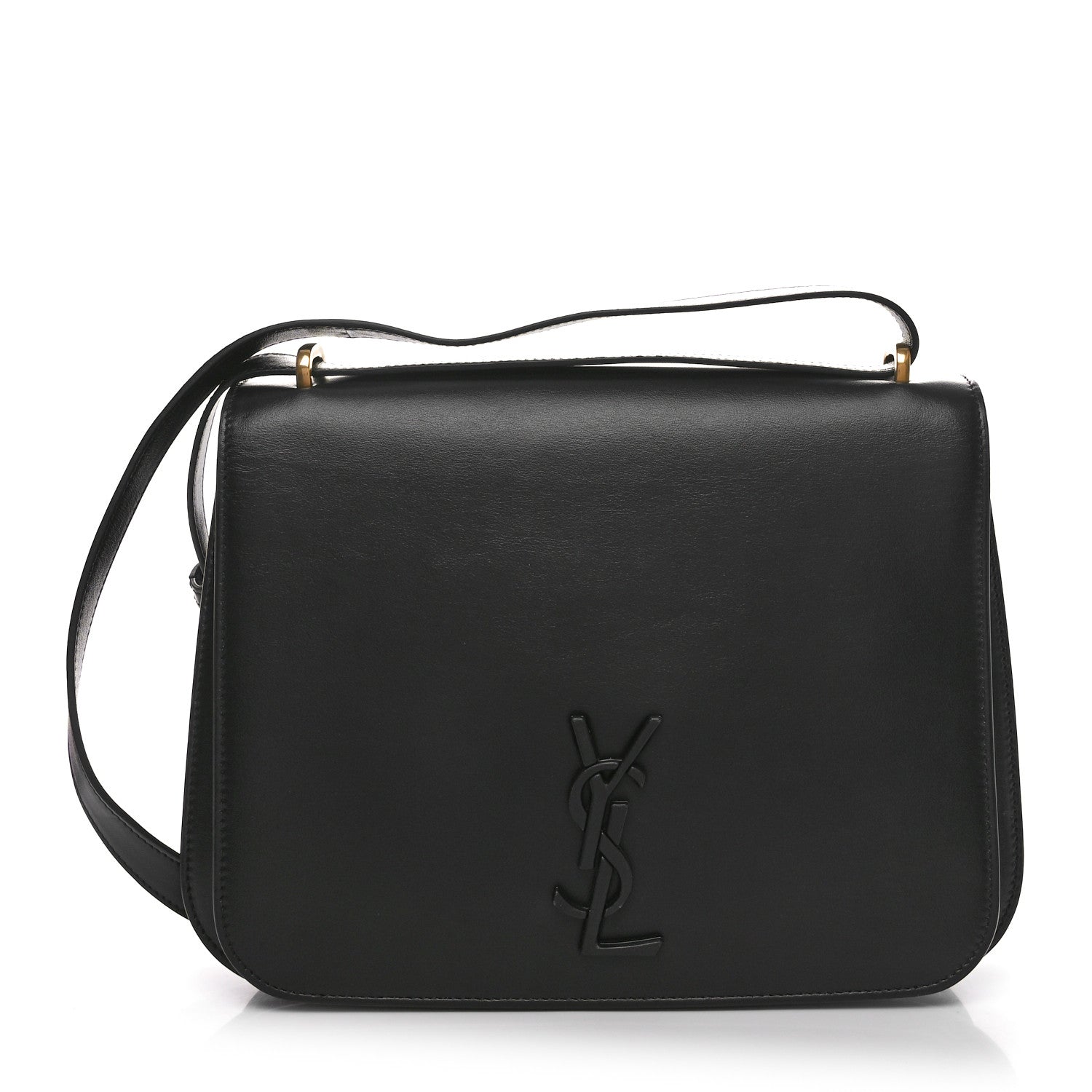 Saint Laurent Smooth Calfskin Spontini Saddle Bag Black 1 of 10