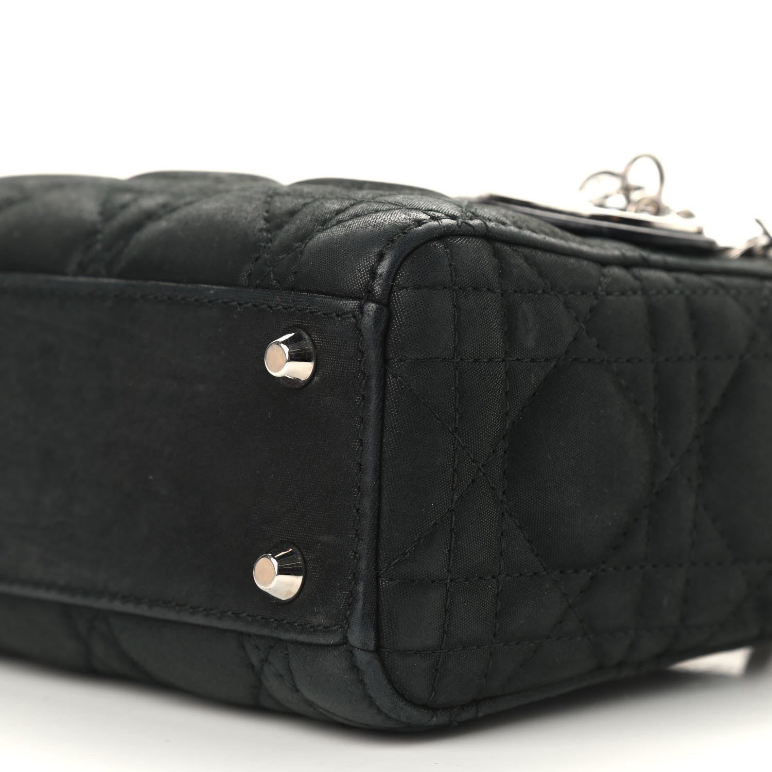Christian Dior Metallic Calfskin Cannage Mini Lady Dior Black 8 of 8