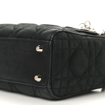 Christian Dior Metallic Calfskin Cannage Mini Lady Dior Black 8 of 8