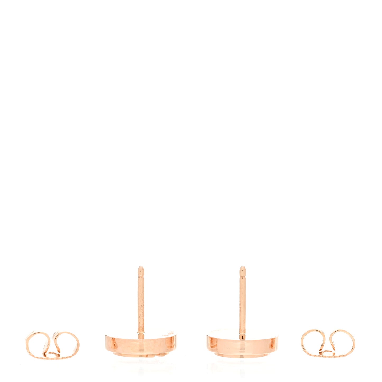 18K Rose Gold Mother of Pearl T Circle Earrings
