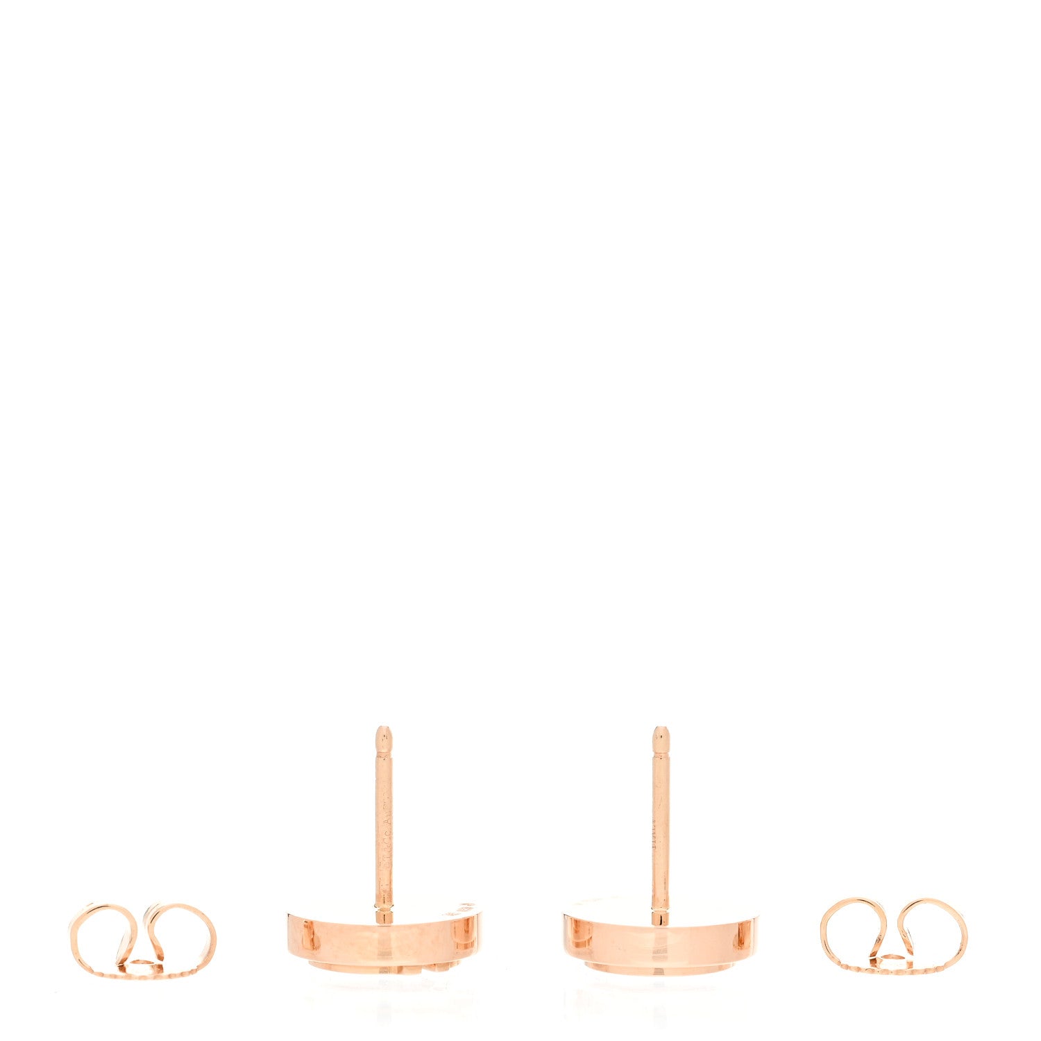 Tiffany 18K Rose Gold Mother of Pearl T Circle Earrings 3 of 6