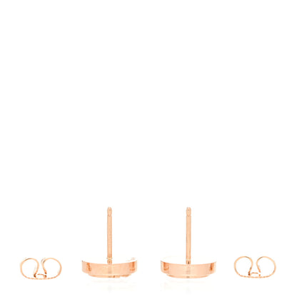 Tiffany 18K Rose Gold Mother of Pearl T Circle Earrings 3 of 6