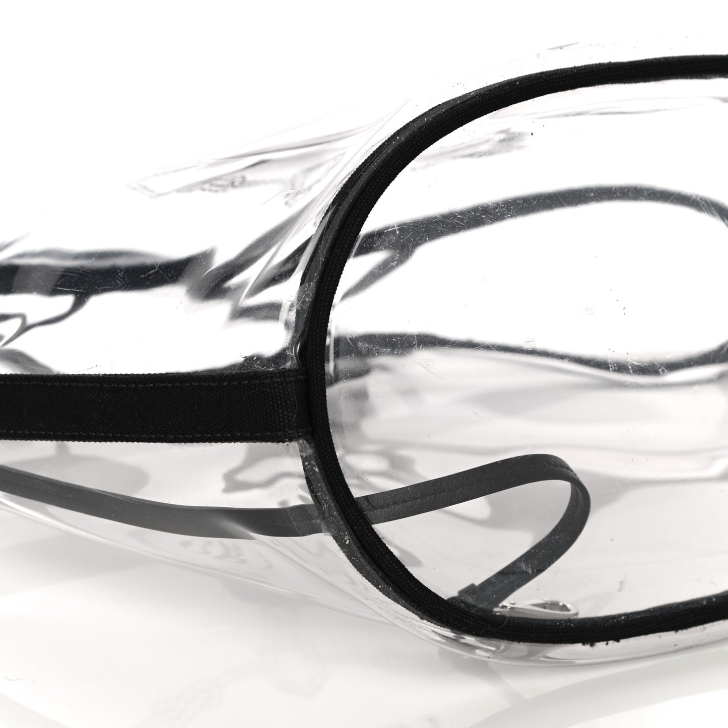 Plexiglass Calfskin Small Shopper Tote Black
