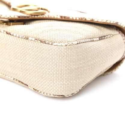 Gucci Raffia Elaphe Matelasse Small GG Marmont Shoulder Bag Natural Cream Brown 9 of 10