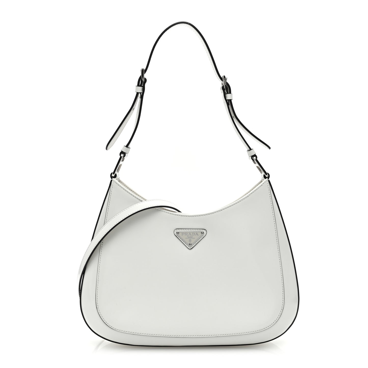 Spazzolato Cleo Adjustable Strap Shoulder Bag White
