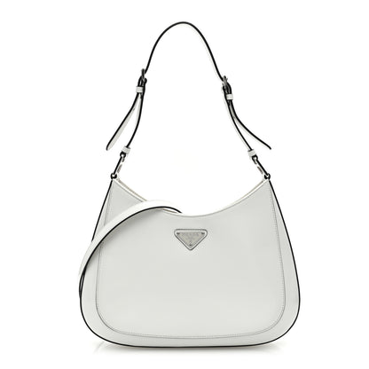 Prada Spazzolato Cleo Adjustable Strap Shoulder Bag White 1 of 8