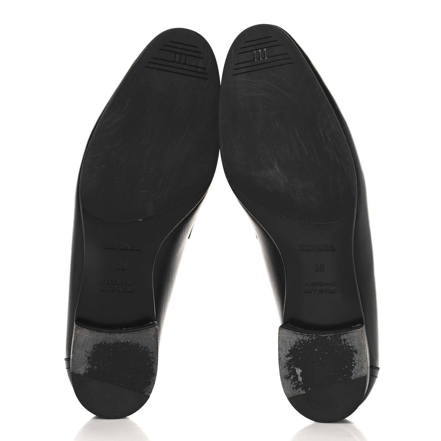 Hermes Goatskin Womens Paris Loafers 39 Black 6 of 9