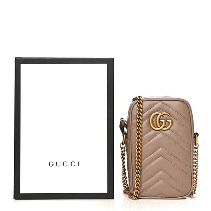 Gucci Calfskin Matelasse Mini GG Marmont Crossbody Bag Porcelain Rose 11 of 11