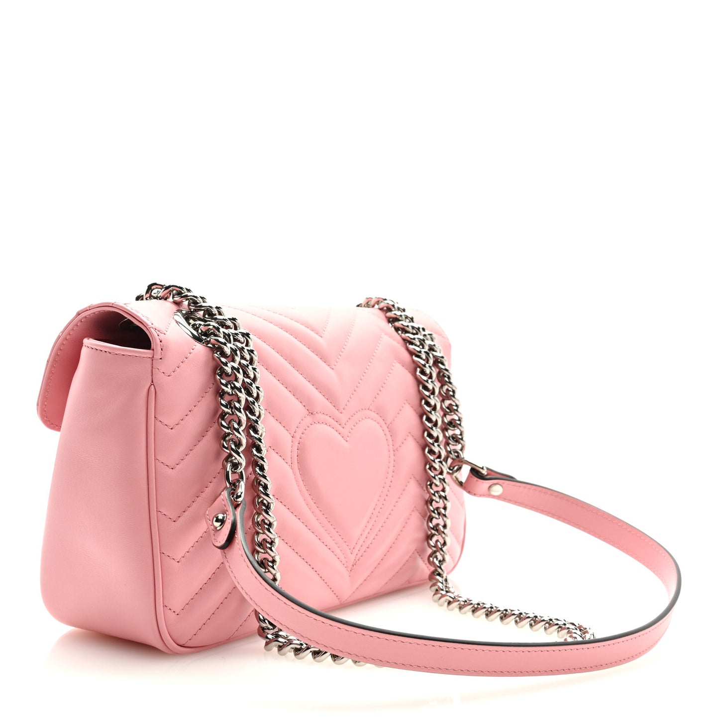 Calfskin Matelasse Small GG Marmont Shoulder Bag Wild Rose