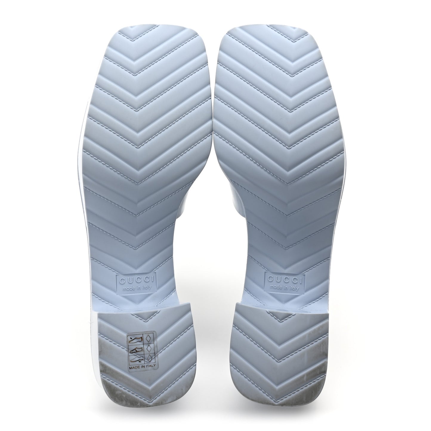 Rubber Gucci Logo Womens Platform 20/60mm Slide Sandals 40 Porcelain Light Blue