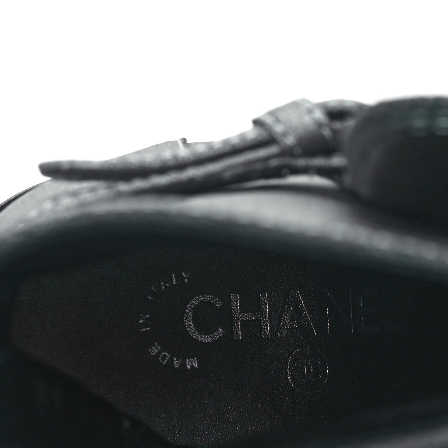 Chanel Suede Kidskin Patent Cap Toe Interlocking CC Ankle Boots 39 Dark Silver Black 6 of 9