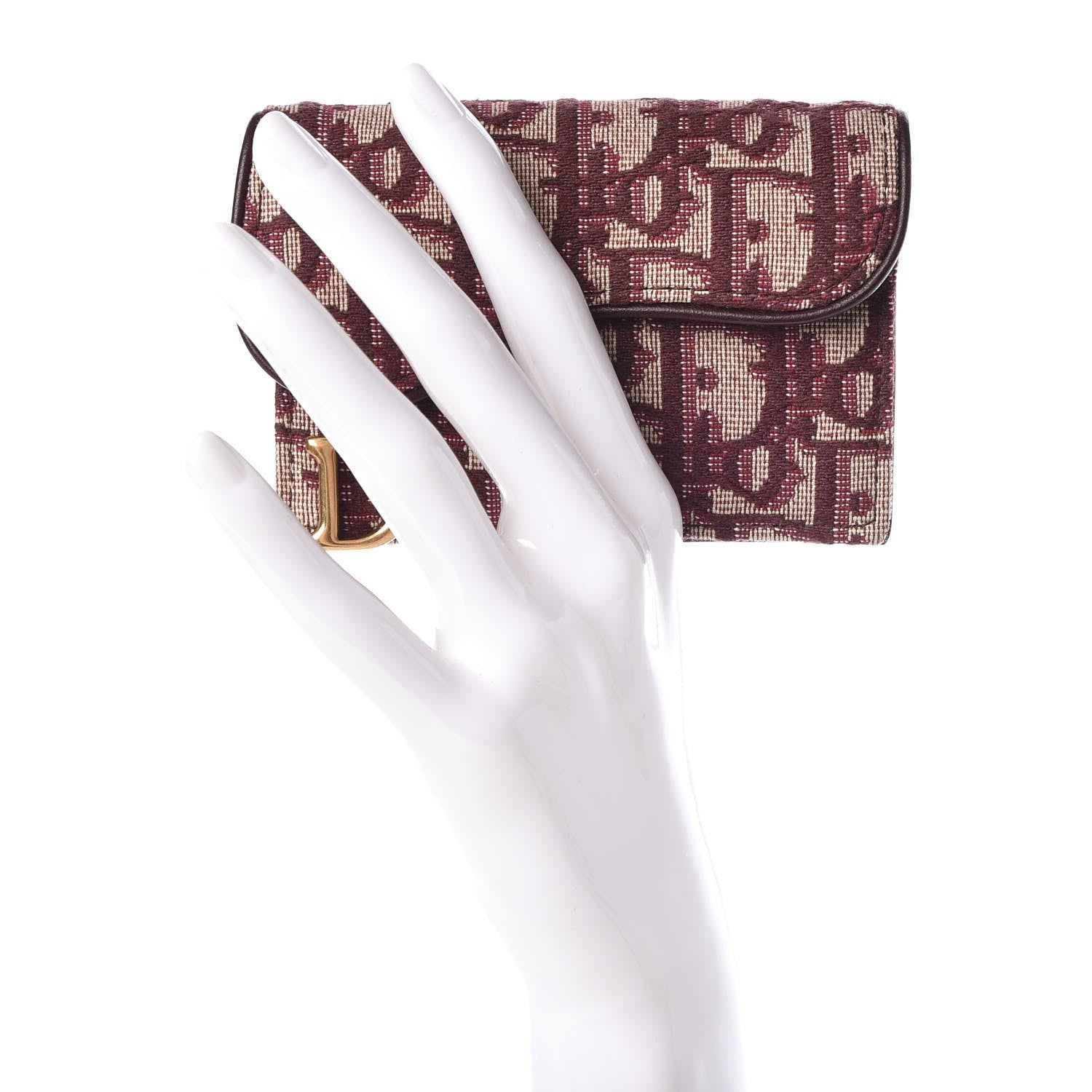 Christian Dior Oblique Saddle Card Holder Bordeaux 2 of 8