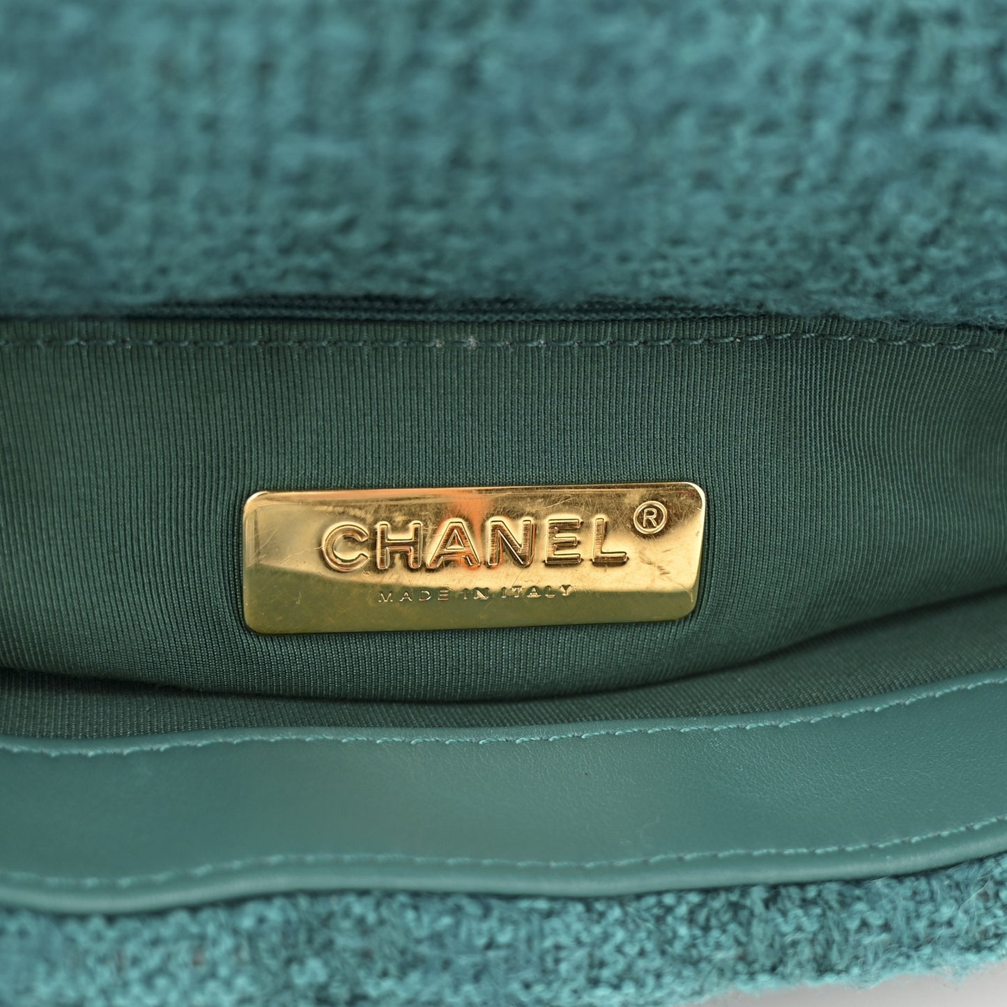 Tweed Quilted Medium Chanel 19 Flap Green