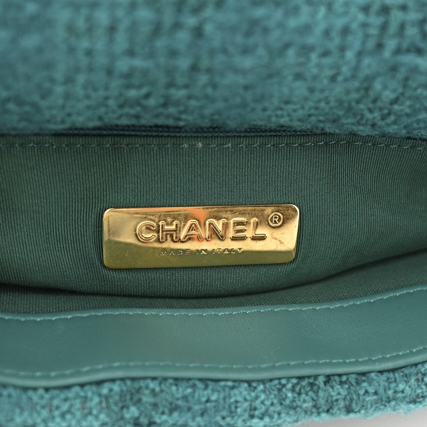 Chanel Tweed Quilted Medium Chanel 19 Flap Green 6 of 14