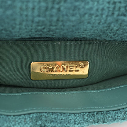 Chanel Tweed Quilted Medium Chanel 19 Flap Green 6 of 14