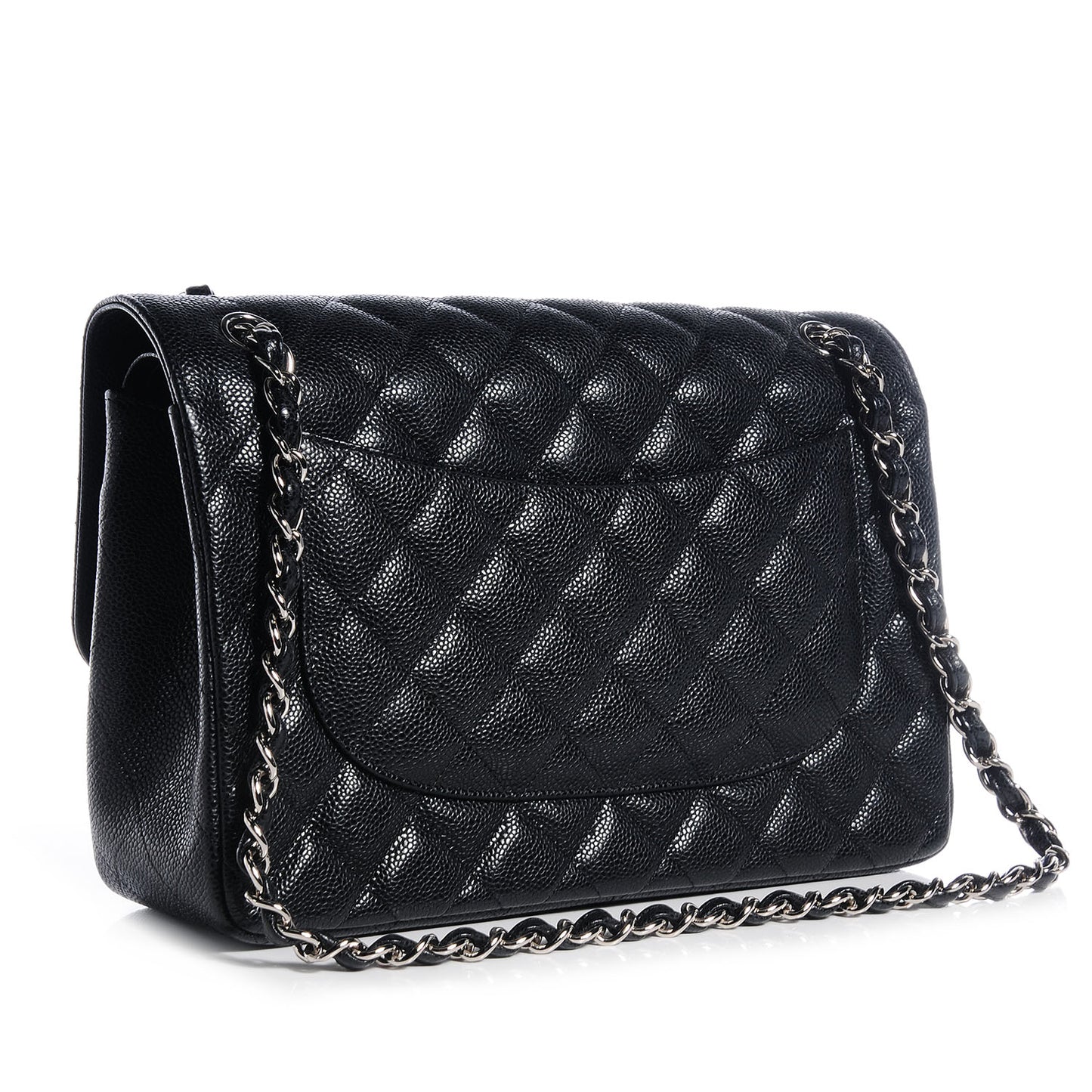 Caviar Quilted Jumbo Double Flap Black