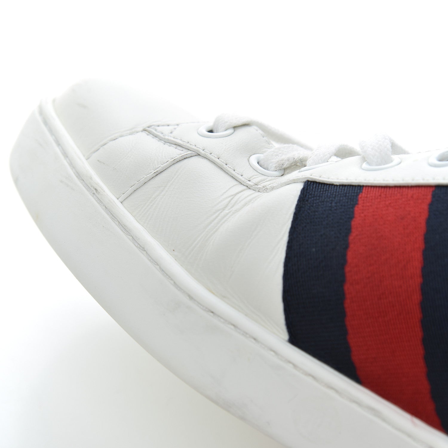 Gucci Calfskin Nappa Web LOVED Embroidered Mens Ace Sneakers 10 White Red Flame Notte 11 of 16