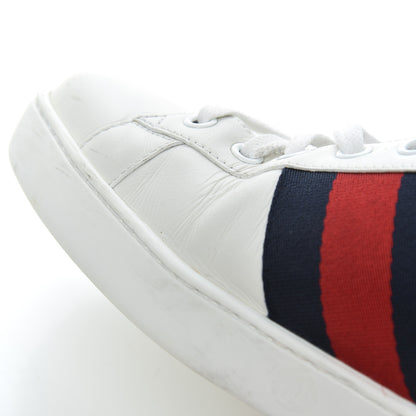 Gucci Calfskin Nappa Web LOVED Embroidered Mens Ace Sneakers 10 White Red Flame Notte 11 of 16