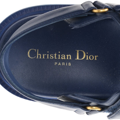 Christian Dior Lambskin Dioract 10mm Sandals 39 Deep Blue 8 of 10
