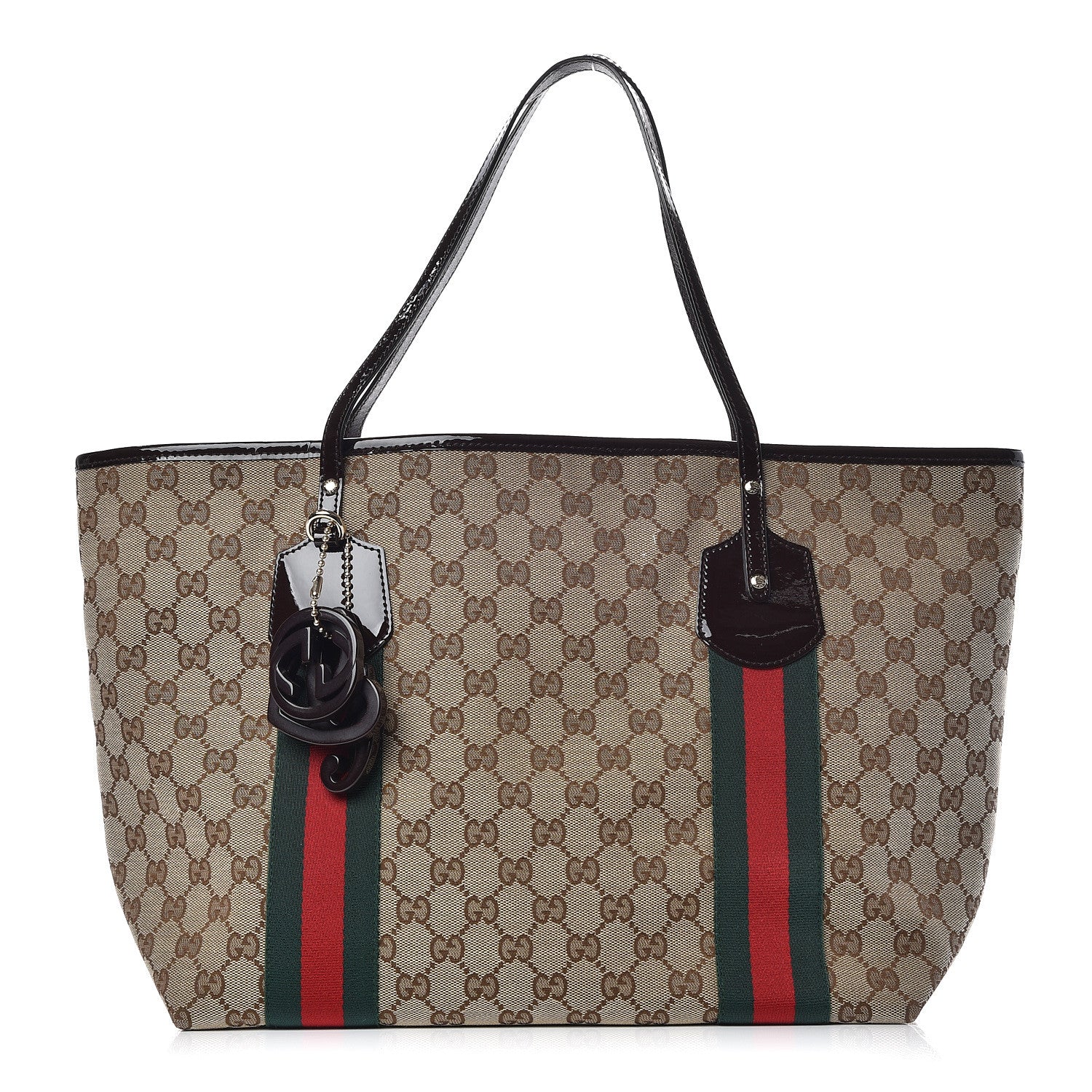 Gucci Monogram Web Large Jolie Tote Brown 1 of 9