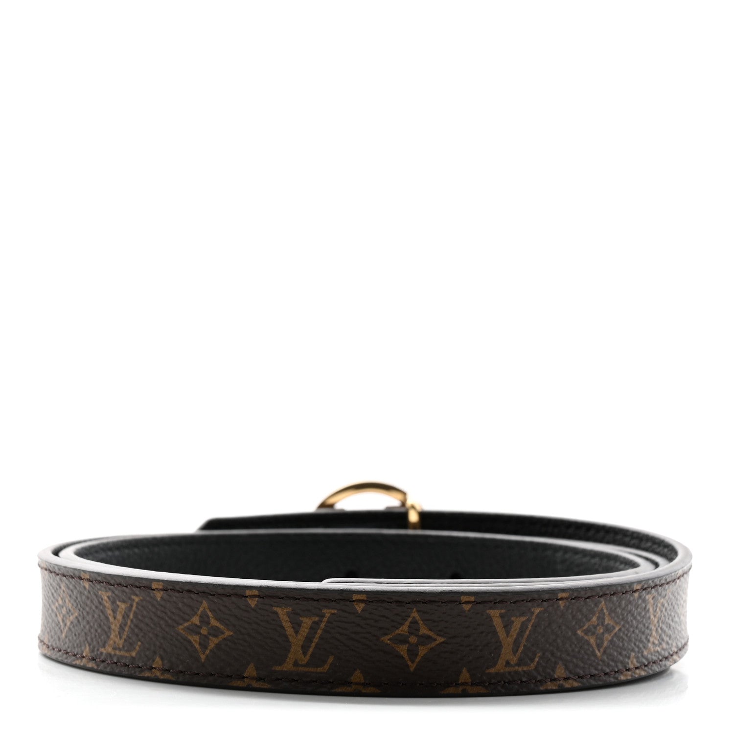 Louis Vuitton Monogram Calfskin 20mm LV Circle Reversible Belt 85 34 Black 2 of 7