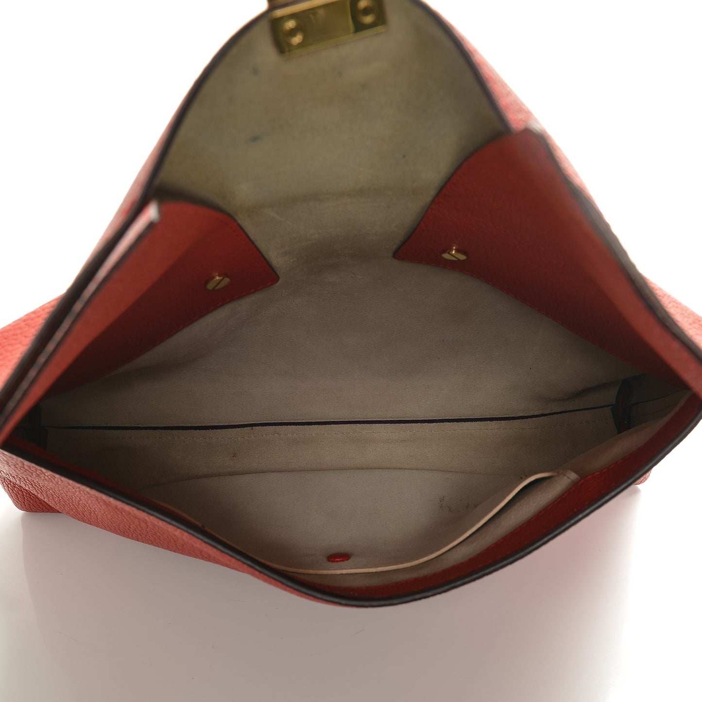 Grained Calfskin Drew Folded Clutch Red